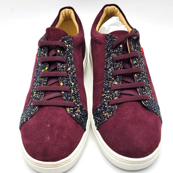 Marc Joseph Metropolitan Sneaker in Wine Suede and Glitter. Size 6. S1042 - Picture 2 of 5